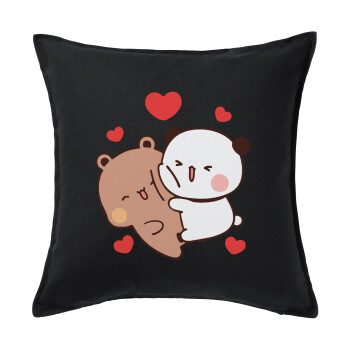 Bubu & Dudu, Μαξιλάρι καναπέ Μαύρο 100% βαμβάκι, περιέχεται το γέμισμα (50x50cm)