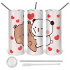 Tumbler stainless steel 600ml, with metal straw & cleaning brush