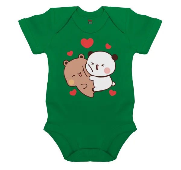 Bubu & Dudu — Βρεφικό φορμάκι μωρού, ΠΡΑΣΙΝΟ, 100% Organic Cotton, κοντομάνικο