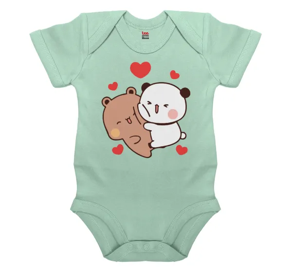 Bubu & Dudu — Βρεφικό φορμάκι μωρού, 0-18 μηνών, mint, 100% Organic Cotton, κοντομάνικο