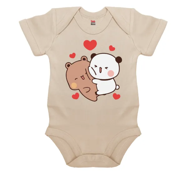 Bubu & Dudu — Βρεφικό φορμάκι μωρού, 0-18 μηνών, Natural, 100% Organic Cotton, κοντομάνικο