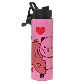 Bubu & Dudu, Μεταλλικό παγούρι νερού με καπάκι ασφαλείας, αλουμινίου 850ml