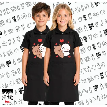 Bubu & Dudu, Μαύρη ΠΑΙΔΙΚΗ Ποδιά μακριά Σεφ ολόσωμη με τσέπες