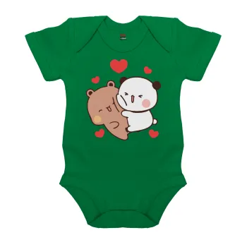 Bubu & Dudu, Βρεφικό φορμάκι μωρού, ΠΡΑΣΙΝΟ, 100% Organic Cotton, κοντομάνικο