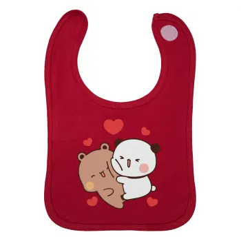 Bubu & Dudu, Σαλιάρα με Σκρατς Κόκκινη 100% Organic Cotton (0-18 months)