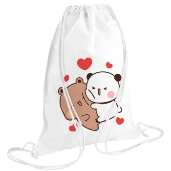 Bubu & Dudu, Τσάντα πλάτης πουγκί GYMBAG λευκή (28x40cm)