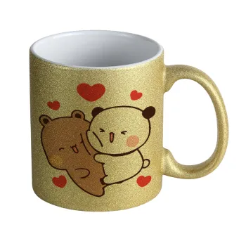 Bubu & Dudu, Κούπα Χρυσή Glitter που γυαλίζει, κεραμική, 330ml