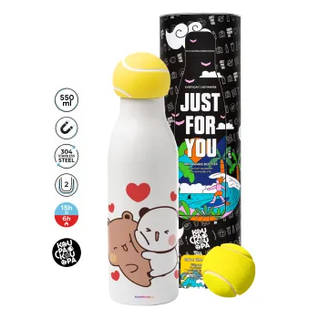 Bubu & Dudu, Tennis ball Metal mug thermos White, double wall, 550ml