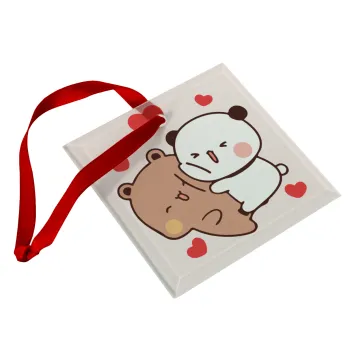 Bubu & Dudu, Στολίδι Χριστουγεννιάτικο στολίδι γυάλινο τετράγωνο 9x9cm