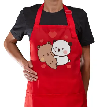 Bubu & Dudu, Ποδιά Μακριά Σεφ ολόσωμη με τσέπες Κόκκινη (ΕΝΗΛΙΚΩΝ)