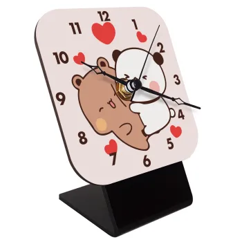 Bubu & Dudu, Quartz Wooden table clock with hands (10cm)