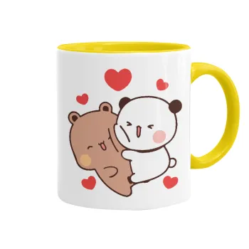 Bubu & Dudu, Κούπα χρωματιστή κίτρινη, κεραμική, 330ml