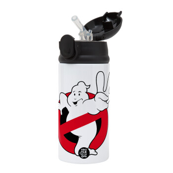 Ghostbusters, Παιδικό παγούρι θερμό, ανοξείδωτο, με καλαμάκι ασφαλείας, Μαύρο (360ml) BPA-FREE