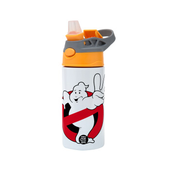 Ghostbusters, Παιδικό παγούρι θερμό, ανοξείδωτο, με καλαμάκι ασφαλείας, Πορτοκαλί/Γκρι (360ml) BPA-FREE