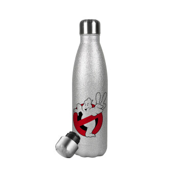 Ghostbusters, Metallic Glitter Silver Thermos Flask (Stainless steel), double-walled, 500ml