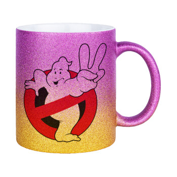 Ghostbusters, Κούπα Χρυσή/Ροζ Glitter, κεραμική, 330ml