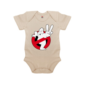 Ghostbusters, Βρεφικό φορμάκι μωρού, 0-18 μηνών, Natural (Εκρού), 100% Organic Cotton, κοντομάνικο