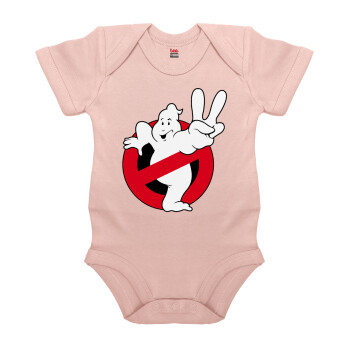 Ghostbusters, Βρεφικό φορμάκι μωρού, 0-18 μηνών, ΡΟΖ POWDER, 100% Organic Cotton, κοντομάνικο