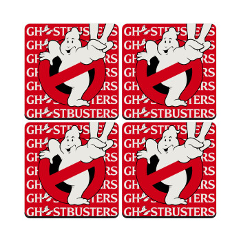 Ghostbusters, ΣΕΤ 4 Σουβέρ ξύλινα τετράγωνα (9cm)