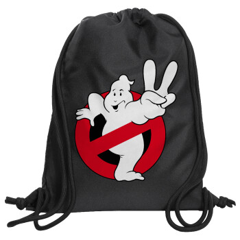 Ghostbusters, Backpack pouch GYMBAG Black, with pocket (40x48cm) & thick cords