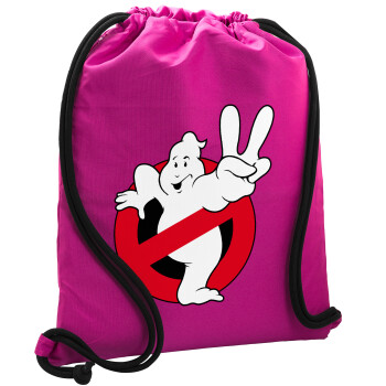 Ghostbusters, Backpack pouch GYMBAG Fuchsia, with pocket (40x48cm) & thick cords