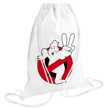 Ghostbusters, Τσάντα πλάτης πουγκί GYMBAG λευκή (28x40cm)