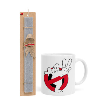 Ghostbusters, Easter Set, Ceramic Cup (330ml) & Easter aromatic flat candle (30cm) (GRAY)
