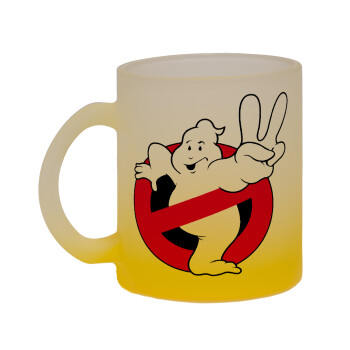 Ghostbusters, Κούπα γυάλινη δίχρωμη με βάση το κίτρινο ματ, 330ml