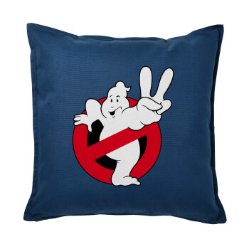 Ghostbusters, Μαξιλάρι καναπέ Μπλε 100% βαμβάκι, περιέχεται το γέμισμα (50x50cm)