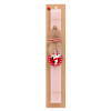 Easter Set, wooden keychain & scented flat Easter candle (30cm) (PINK)