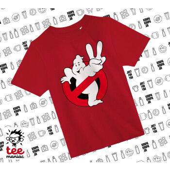 Ghostbusters, Άνετο παιδικό T-Shirt ΚΟΚΚΙΝΟ από 100% βαμβάκι, για κάθε μέρα. Vegan & OEKO-TEX πιστοποιημένο.