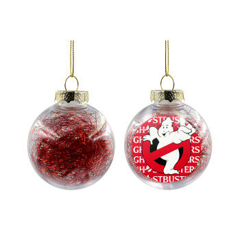 Ghostbusters, Στολίδι Χριστουγεννιάτικη μπάλα δένδρου διάφανη με κόκκινο γέμισμα 8cm