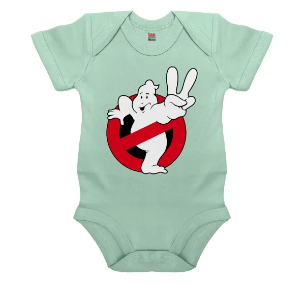 Ghostbusters — Βρεφικό φορμάκι μωρού, 0-18 μηνών, mint, 100% Organic Cotton, κοντομάνικο