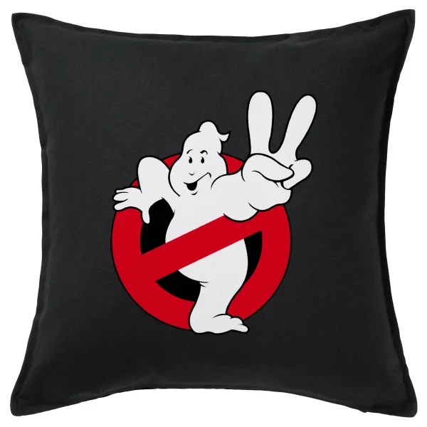 Ghostbusters — Μαξιλάρι καναπέ Μαύρο 100% βαμβάκι, περιέχεται το γέμισμα (50x50cm)