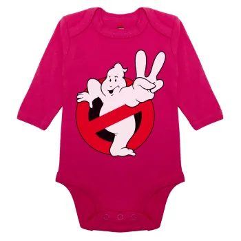 Ghostbusters, Μακρυμάνικο βρεφικό φορμάκι, 0-18 μηνών, ΡΟΖ, 100% Organic Cotton