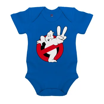 Ghostbusters, Βρεφικό φορμάκι μωρού, Μπλε Κοβαλτίου, 100% Organic Cotton, κοντομάνικο
