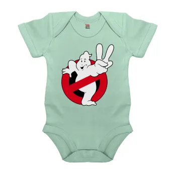Ghostbusters, Βρεφικό φορμάκι μωρού, 0-18 μηνών, mint (Μέντα), 100% Organic Cotton, κοντομάνικο