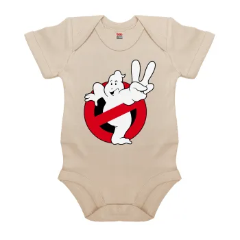 Ghostbusters, Βρεφικό φορμάκι μωρού, 0-18 μηνών, Natural (Εκρού), 100% Organic Cotton, κοντομάνικο