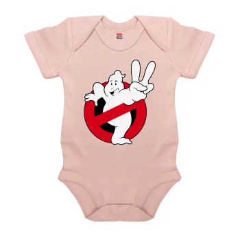 Ghostbusters, Βρεφικό φορμάκι μωρού, 0-18 μηνών, ΡΟΖ POWDER, 100% Organic Cotton, κοντομάνικο
