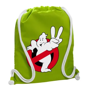 Ghostbusters, Backpack bag GYMBAG LIME GREEN, with pocket (40x48cm) & thick cords