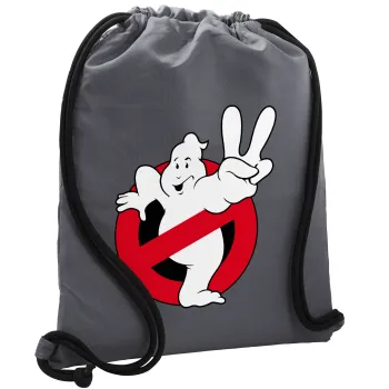 Ghostbusters, Τσάντα πλάτης πουγκί GYMBAG ΓΚΡΙ, με τσέπη (40x48cm) & χονδρά κορδόνια