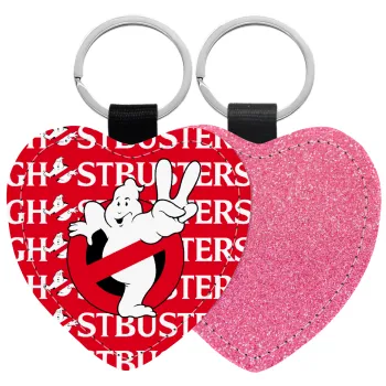 Ghostbusters, Μπρελόκ PU δερμάτινο glitter καρδιά ΡΟΖ