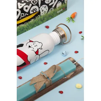 Ghostbusters, Πασχαλινή Λαμπάδα με παγούρι μεταλλικό (620ml, stainless steel) & κερί αρωματικό πλακέ (30cm) (ΤΙΡΚΟΥΑΖ)