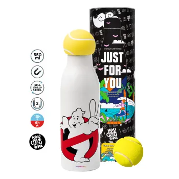 Ghostbusters, Tennis ball Metal mug thermos White, double wall, 550ml