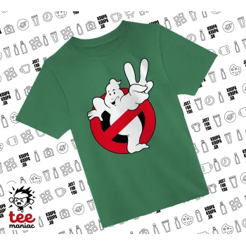 Ghostbusters, Άνετο παιδικό T-Shirt ΠΡΑΣΙΝΟ από 100% βαμβάκι, για κάθε μέρα. Vegan & OEKO-TEX πιστοποιημένο.