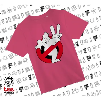 Ghostbusters, ΡΟΖ παιδικό T-Shirt από 100% βαμβάκι, για κάθε μέρα. Vegan & OEKO-TEX πιστοποιημένο.