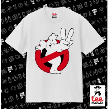 Ghostbusters, Κλασικό T-Shirt, διπλής ραφής, χωρίς πλευρικές ραφές ΛΕΥΚΟ από 100% βαμβάκι. Vegan & OEKO-TEX πιστοποιημένο.