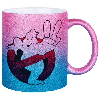 Ghostbusters, Κούπα Χρυσή/Μπλε Glitter, κεραμική, 330ml
