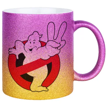 Ghostbusters, Κούπα Χρυσή/Ροζ Glitter, κεραμική, 330ml