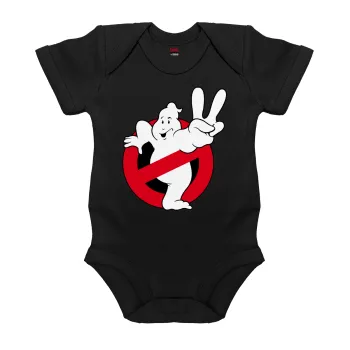 Ghostbusters, Βρεφικό φορμάκι μωρού, 0-18 μηνών, ΜΑΥΡΟ, 100% Organic Cotton, κοντομάνικο